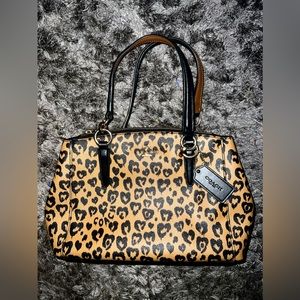 Coach Christie Wild Heart cheetah print bag